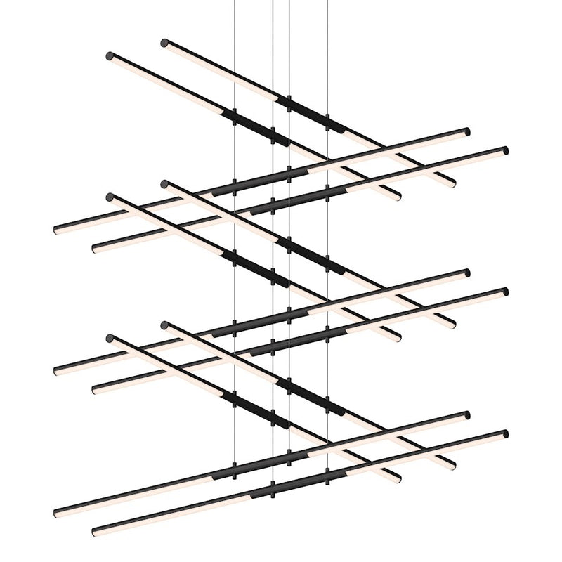 Sonneman Tik Tak 24 Light Stack 6 Tier LED Pendant, Satin Black - 2806-25