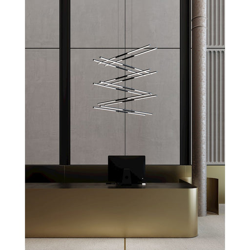 Sonneman Tik Tak 24 Light Stack 6 Tier LED Pendant, Satin Black