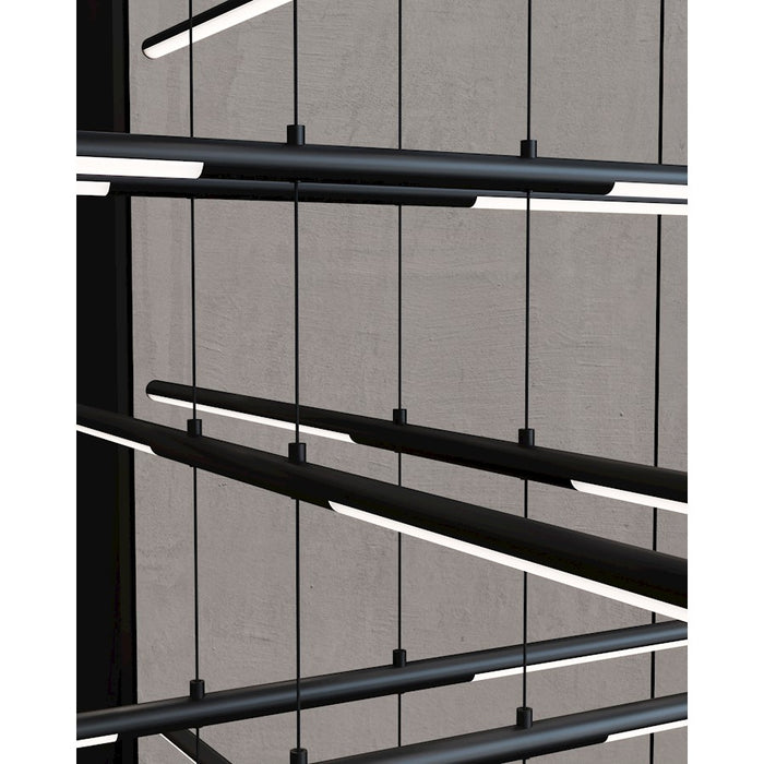 Sonneman Tik Tak 24 Light Stack 6 Tier LED Pendant, Satin Black