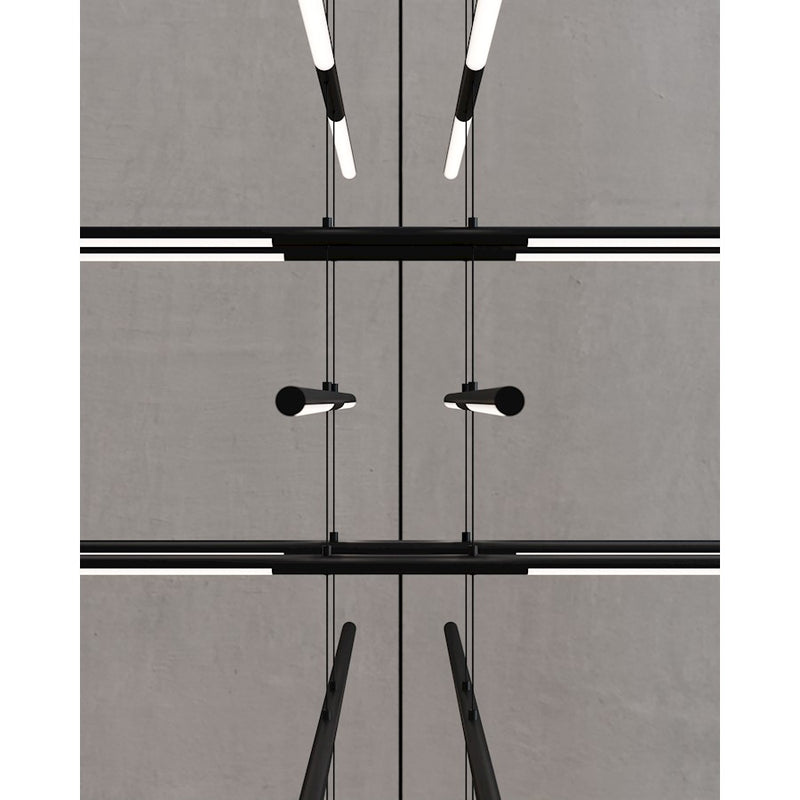 Sonneman Tik Tak 24 Light Stack 6 Tier LED Pendant, Satin Black