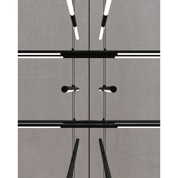 Sonneman Tik Tak 24 Light Stack 6 Tier LED Pendant, Satin Black