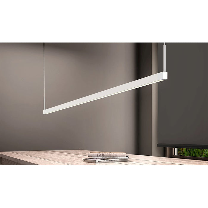 Sonneman Thin-Line 1 Light LED 8' Pendant, Satin White/White