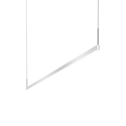 Sonneman Thin-Line 1Lt LED 6' Pendant, Satin Aluminum/White - 2816-16-6-J20