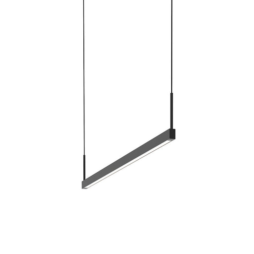 Sonneman Thin-Line 1 Light LED 3' Pendant, Satin Black/White - 2816-25-3-J20