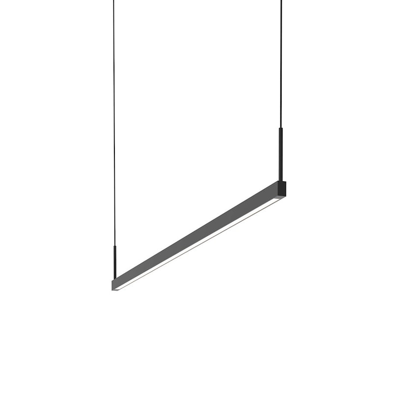 Sonneman Thin Line 1 Light 4' One Sided LED Pendant, Satin Black - 2816-25-4