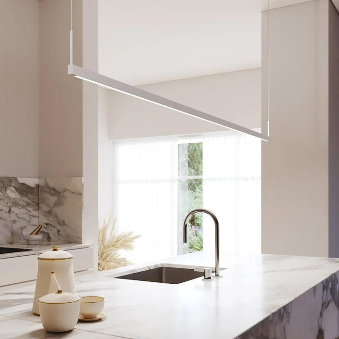 Sonneman Thin-Line 2 Light LED 6' Pendant, Satin White/White