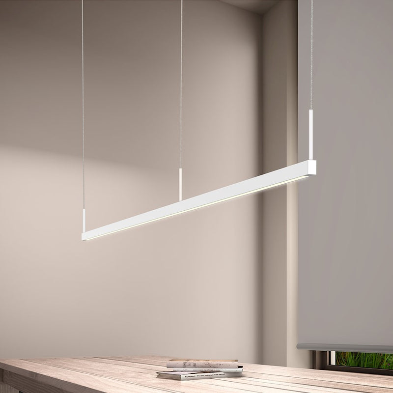 Sonneman Thin-Line 2 Light LED 8' Pendant, Satin White/White