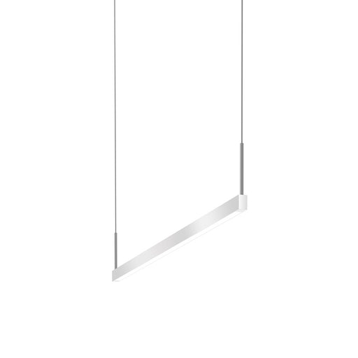 Sonneman Thin-Line 2Lt LED 3' Pendant, Satin Aluminum/White - 2818-16-3-J20