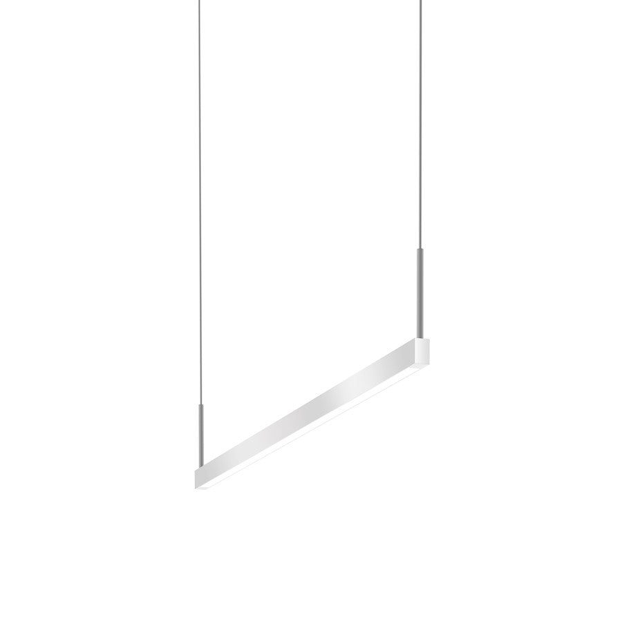 Sonneman Thin-Line 2Lt LED 3' Pendant, Satin Aluminum/White - 2818-16-3-J20