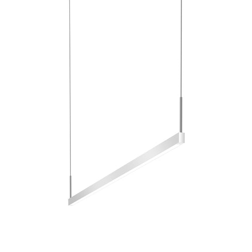 Sonneman Thin-Line 2Lt LED 4' Pendant, Satin Aluminum/White - 2818-16-4-J20