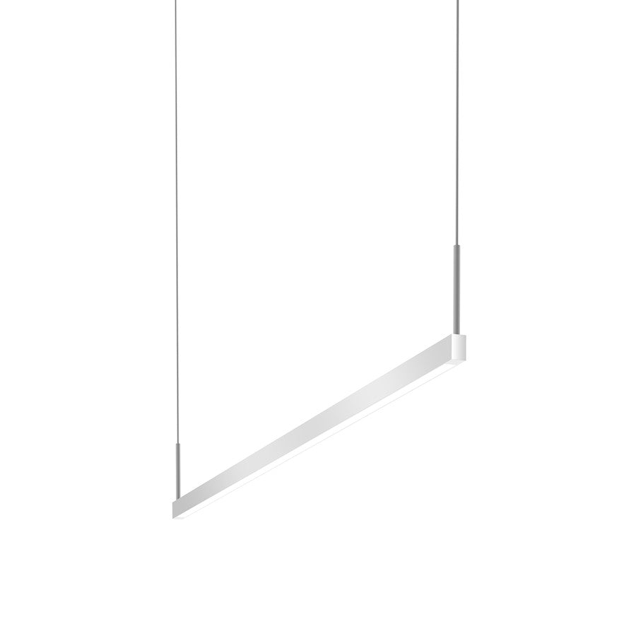 Sonneman Thin-Line 2Lt LED 4' Pendant, Satin Aluminum/White - 2818-16-4-J20
