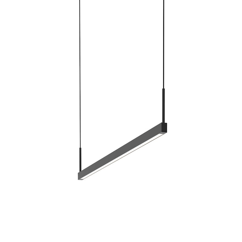Sonneman Thin Line 2 Light 3' Two Sided LED Pendant, Satin Black - 2818-25-3