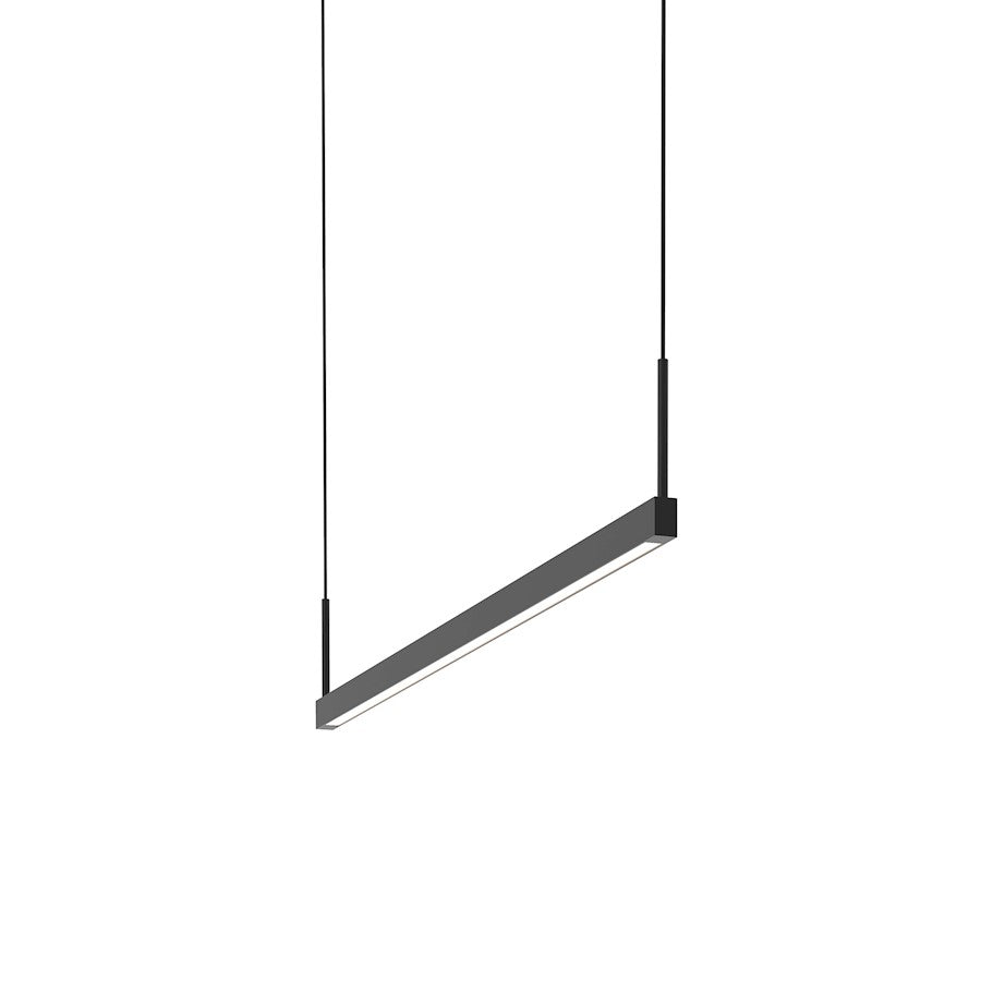 Sonneman Thin-Line 2 Light LED 3' Pendant, Satin Black/White - 2818-25-3-J20