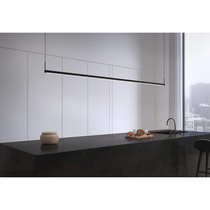 Sonneman Thin-Line 2 Light led 8' Pendant, Satin Black/White
