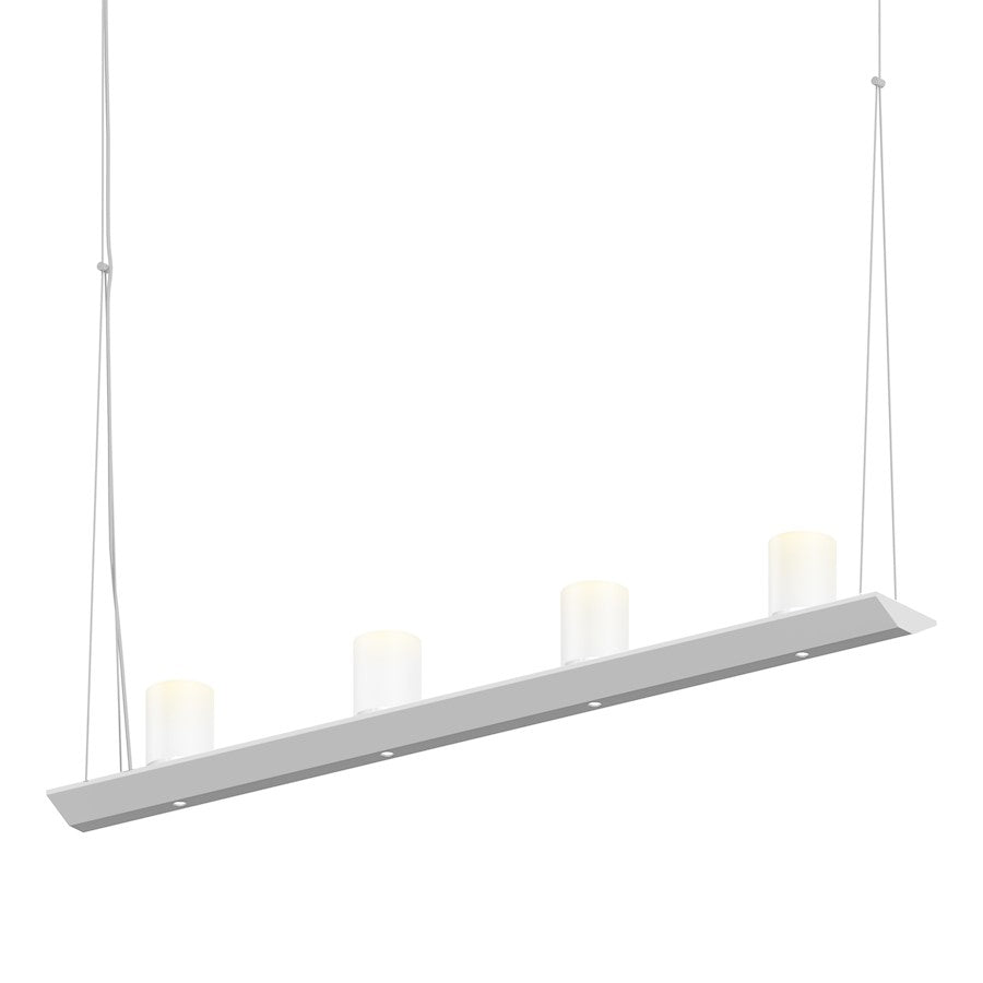 Sonneman Votives 8 Light Small LED Bar Pendant, Satin Aluminum - 2857-16-SW
