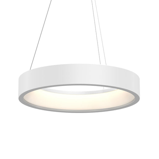 Sonneman Tromme 1 Light 24" Short Pendant, Satin White/White - 2864-03-J20
