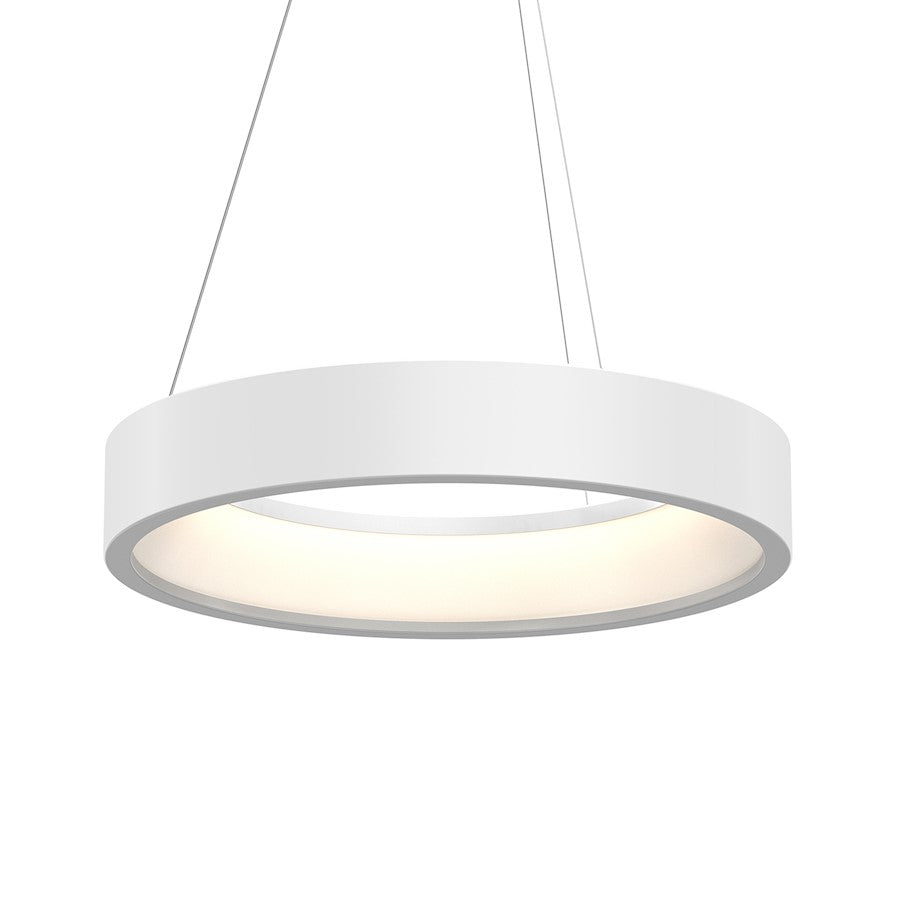 Sonneman Tromme 1 Light 24" Short Pendant, Satin White/White - 2864-03-J20