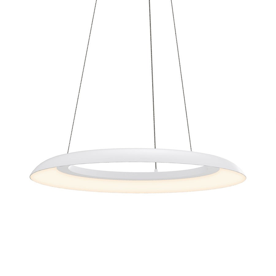 Sonneman Torus 1 Light LED 24" Pendant, Satin White/Satin White - 2870-03-J20