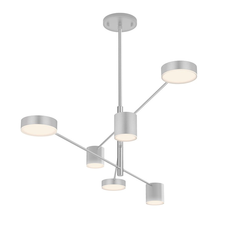 Sonneman Counterpoint 6 Light LED Pendant, Bright Satin Aluminum - 2883-16