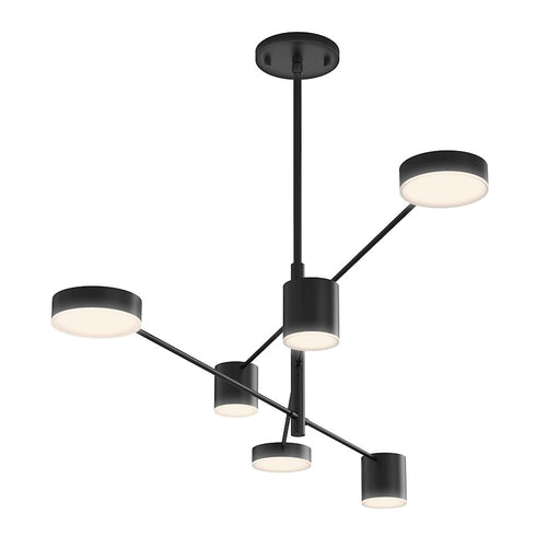 Sonneman Counterpoint 6 Light LED Pendant, Satin Black - 2883-25