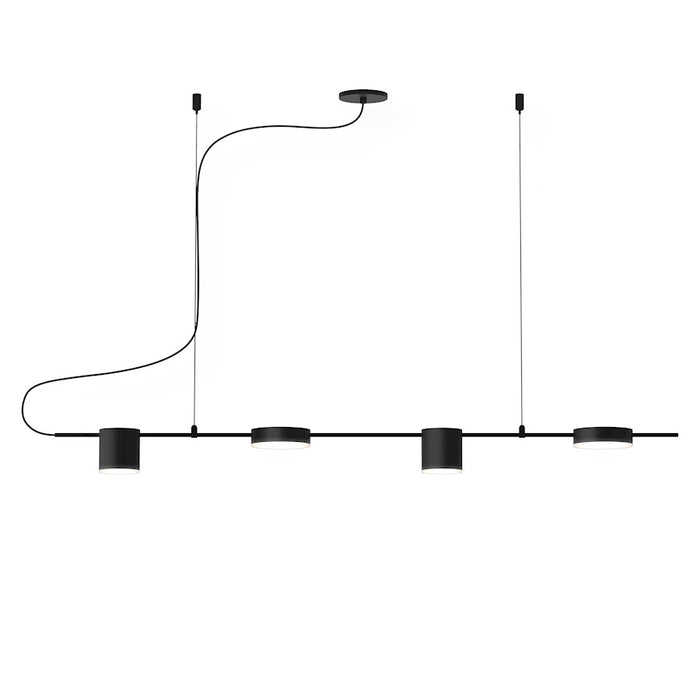 Sonneman Counterpoint 4 Light LED Linear Pendant, Satin Black - 2884-25