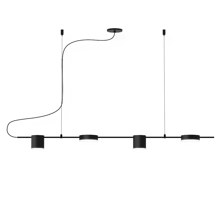 Sonneman Counterpoint 4 Light LED Linear Pendant, Satin Black - 2884-25