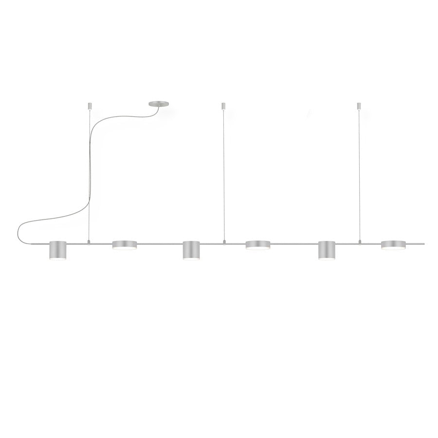 Sonneman Counterpoint 6 Light LED Linear Pendant, Bright Aluminum - 2886-16