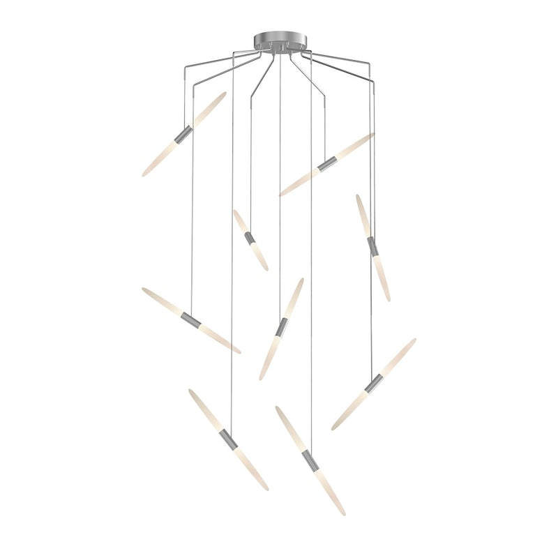Sonneman Ballet 9Lt LED Spreader Chandelier, Aluminum/Frosted - 2894-16-J20