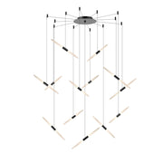 Sonneman Ballet 13 Light LED Swag Chandelier, Satin Black/Frosted - 2895-25-J20