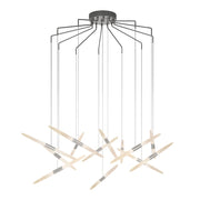 Sonneman Ballet 13Lt LED 3' Chandelier, Satin Aluminum/Frosted - 2896-16-J20