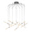 Sonneman Ballet 13Lt LED 3' Chandelier, Satin Aluminum/Frosted - 2896-16-J20