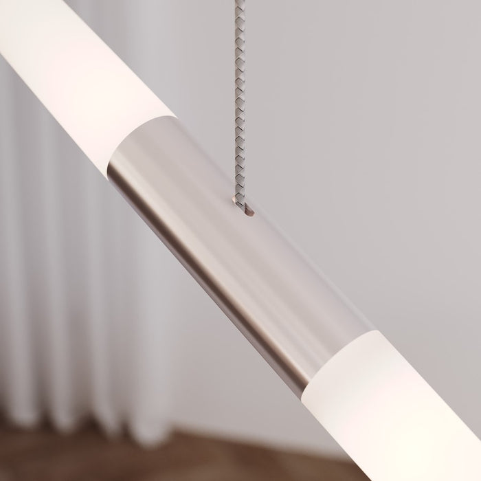 Sonneman Ballet 13Lt LED 3' Chandelier, Satin Aluminum/Frosted