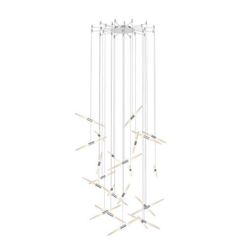 Sonneman Ballet 24Lt LED Swag Chandelier, Satin Aluminum/Frosted - 2897-16-J20