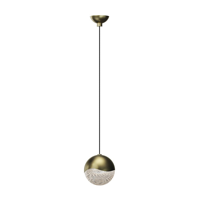 Sonneman Grapes 1 Light LED Pendant, Dome Canopy, Brass/Clear