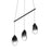 Sonneman Liquid 3 Light Linear Spreader LED Pendant, Black/Smoke - 2973-25K