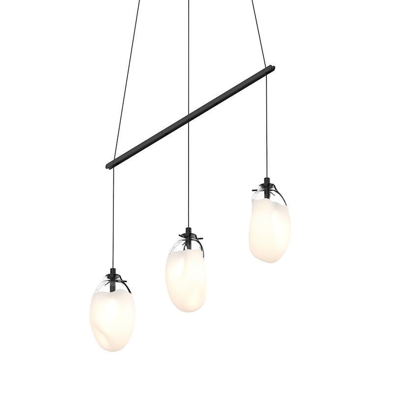 Sonneman Liquid 3 Light Linear Spreader LED Pendant, Black/White - 2973-25W