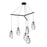 Sonneman Liquid 6 Light Tri Spreader LED Pendant, Satin Black/Clear - 2976-25C