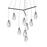 Sonneman Liquid 9 Light Tri Spreader LED Pendant, Satin Black/Clear - 2977-25C