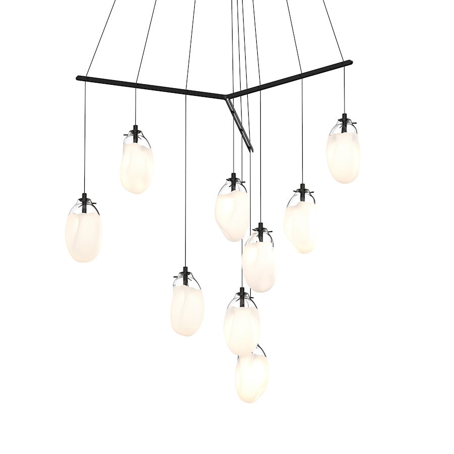 Sonneman Liquid 9 Light Tri Spreader LED Pendant, Satin Black/White - 2977-25W