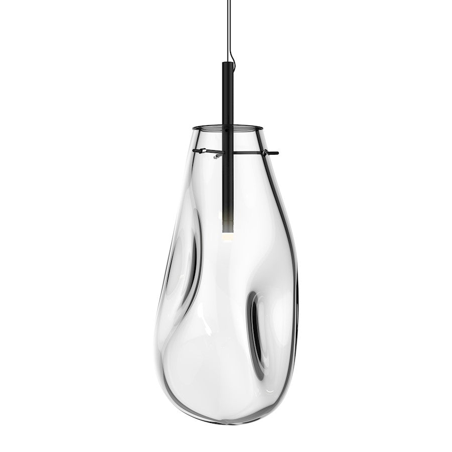 Sonneman Liquid 1 Light Large LED Pendant, Satin Black/Clear - 2980-25C