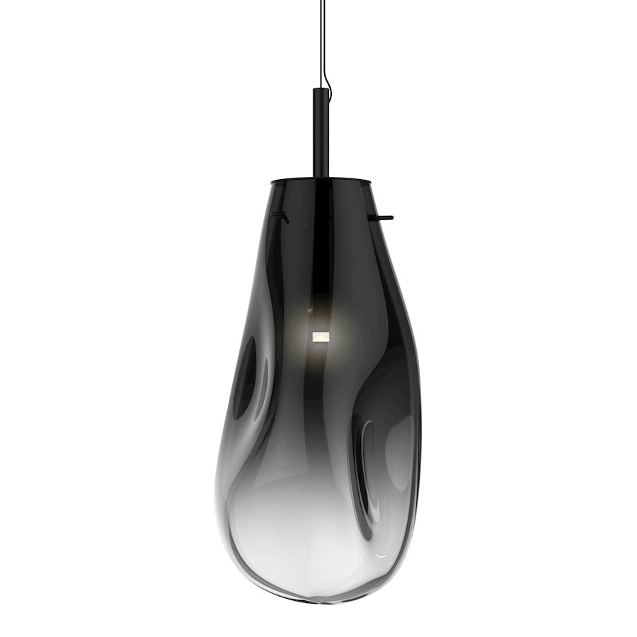 Sonneman Liquid 1 Light Large LED Pendant, Satin Black/Smoke - 2980-25K