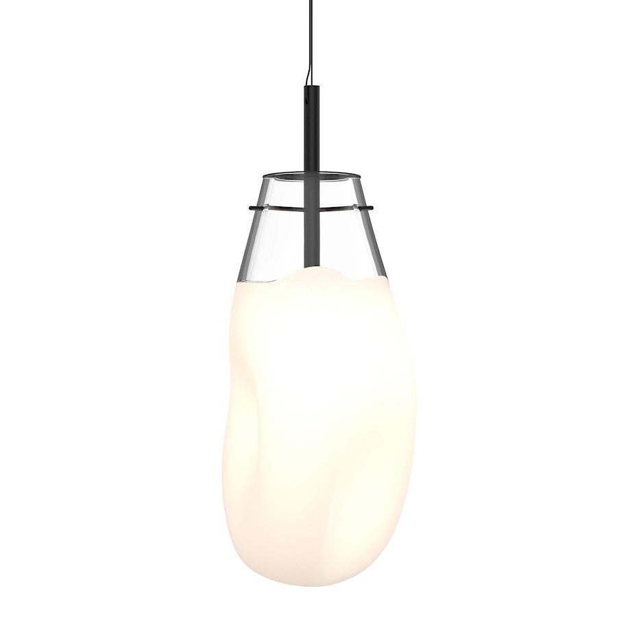 Sonneman Liquid 1 Light Large LED Pendant, Satin Black/White - 2980-25W