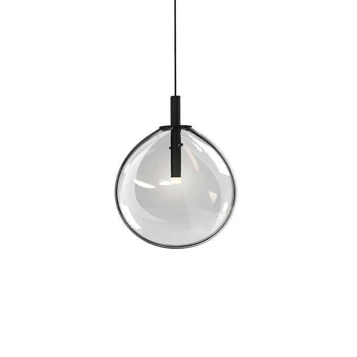 Sonneman Cantina 1 Light Small LED Pendant, Satin Black/Clear - 2990-25C-SML