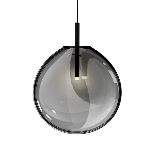 Sonneman Cantina 1 Light Large LED Pendant, Satin Black/Smoke - 2990-25K-LRG