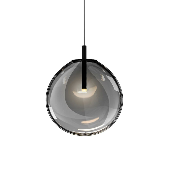Sonneman Cantina 1 Light Medium LED Pendant, Satin Black/Smoke - 2990-25K-MED
