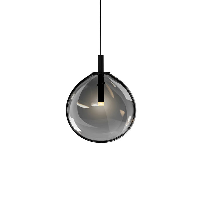 Sonneman Cantina 1 Light Small LED Pendant, Satin Black/Smoke - 2990-25K-SML