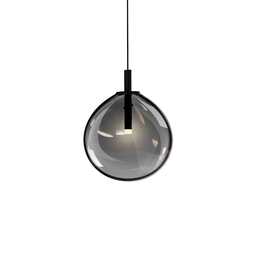 Sonneman Cantina 1 Light Small LED Pendant, Satin Black/Smoke - 2990-25K-SML