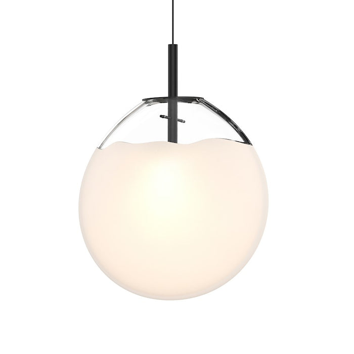 Sonneman Cantina 1 Light Large LED Pendant, Satin Black/White - 2990-25W-LRG