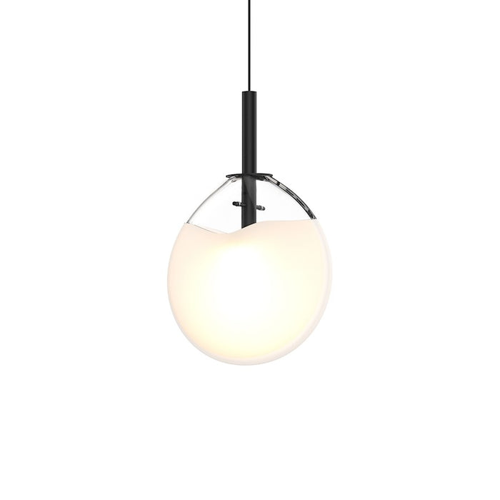Sonneman Cantina 1 Light Small LED Pendant, Satin Black/White - 2990-25W-SML