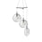 Sonneman Cantina 3 Light Large Tri Spreader LED Pendant, BK/Clear - 2995-25C-LRG